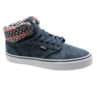 Vans Off The Wall Atwood Hi Top Lace Up Blue Leather Womens Trainers VOTDX0 B39C - Size UK 3