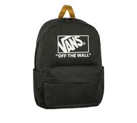Vans Off The Wall Backpack, Dark Green with White Logo, Yellow Handles