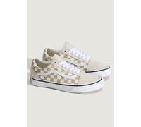 Vans - Old Skool Checkerboard Oatmeal - Girl Shoes - beige - EU 37 - Textile, Leather/Textile/Rubber EU 37