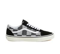 Vans Old Skool Men's Trainers Black Grey Checked Leather Textile, Black, 8.5 UK