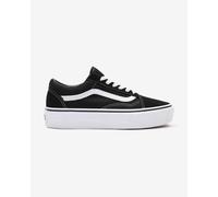 Vans Unisex Platform Old Skool Shoes Black/White Leather - Size UK 3.5