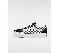 Vans Womens Old Skool Checkerboard Platform Trainers Black/True White 4.5