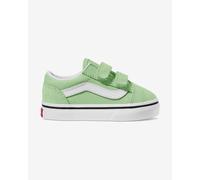 Vans Old Skool Shoes Velcro Green White Baby - 22