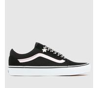 Vans Old Skool Trainers in Black & Pink UK 3 (EU 35)