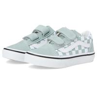 Vans Old Skool V CYAEPO1 Colour Theory Checkerboard Light Blue Children's Trainers Tear Checked, azure, 33 EU