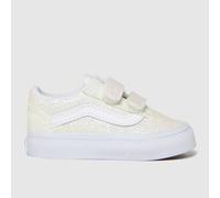 Vans Pale Pink Old Skool V Uv Glitter Girls Toddler Trainers UK 8 (EU 25)