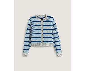 Vans - Premium Dolly Stripe Cardigan Sweatshirt, Woman, Grey, Size: XS