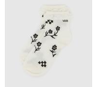Vans Sereno Crew Socks in Cream & Black, Floral Print, Size: 5.5-8 UK 5.5-8