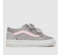 Vans Silver Multi Old Skool V Girls Toddler Trainers UK 7 (EU 24)