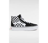 Vans - Sk8 Hi Platform 2.0 Checkerboard/True White - Girl Shoes - white - EU 40,5 - Textile, Leather/Textile/Rubber,Canvas EU 40,5
