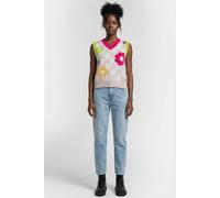 Vans Stella Sweater Vest Mended Check Denim Oatmeal size M | Sweaters Outlet | Women | Blue M