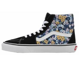 Vans UA SK8 Hi Floral Black White Womens Suede & Canvas Skate Trainers