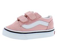 Vans Unisex-Child Old Skool V Core (Toddler), White,Pink, 5 Toddler