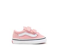 Vans Unisex-Child Old Skool V Core (Toddler), White,Pink, 5 Toddler | Outdoor Shoes