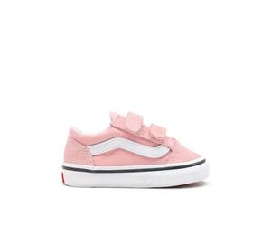 Vans Unisex-Child Old Skool V Core (Toddler), White,Pink, 5 Toddler | Outdoor Shoes