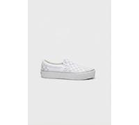 Vans Unisex Classic Slip-on Platform Metallic Checkrbrd Silver size 38 | Sneakers Outlet | Unisex | Gray 38