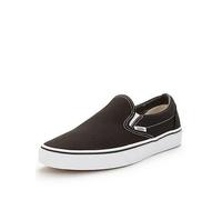 Vans Unisex Classic Slip-on Trainers, Black/White, Size 12, Men Black/White