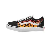 Vans Unisex Kids Ward Sneaker, Flame Black White, 2.5 UK Child