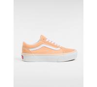 Vans Unisex Old Skool Platform Sneakers - Orange Leather - Size UK 3.5