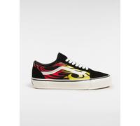Vans Unisex Premium Old Skool Sneakers - Black Leather - Size UK 9.5