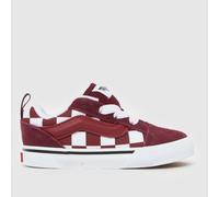 Vans White & Burgundy Knu Skool Toddler Trainers UK 6 (EU 22½)