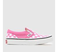 Vans - Kids Classic Slip-On Checkerboard Shoes (4-8 Years), Pink, Size: 11