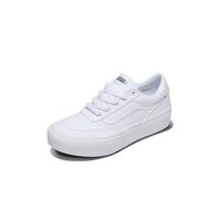 Vans Women's Brooklyn LS Platform Sneaker, Canvas White/White, 2.5 UK