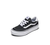 Vans Women's Brooklyn LS Platform Sneaker, Suede/Canvas Black/White, 7 UK