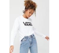 Vans Womens Classic Logo Long Sleeve T-Shirt - White, White, Size Xs, Women White