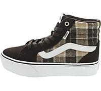 Vans Women's Filmore Hi Platform Sneaker, Plaid Mix Brown/White, 5 UK