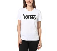 Vans Women's Flying V Crew Tee Regular Fit Round Collar Short Sleeve T - Shirt, White (White White), 10 (Manufacturer Size: M)