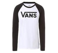 Vans Women's Flying V Ls Raglan Regular Fit Classic Long Sleeve Top, Multicolour (White-Black Yb), 10 (Manufacturer Size: M)