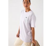Vans Women's Left Chest Logo Embroidered T-Shirt - Purple, White, Size M, Women White