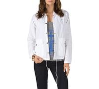 Vans Women's Program Jacket Leather Long Sleeve Jacket, White, Small