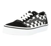 (4.5, Black/White) Vans Kids Juniors Ward Checkered Low Top Casual Trainers Shoes - Black/White