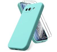 Vansdon for Google Pixel 10a Case, 2 Pack Tempered Glass Screen Protectors, Soft TPU Liquid Silicone Shockproof Gel Case-Ice Blue
