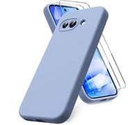 Vansdon for Google Pixel 9a Case, 2 Pack Tempered Glass Screen Protectors, Soft TPU Liquid Silicone Case, Shockproof Rubber Silicone Gel Shell-Lavender