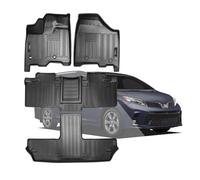 Vanseno 1st & 2nd Row Car Floor Mats Compatible for 2013-2020 Toyota Sienna 7 Seat All Weather TPE Floor Liner for 2013 2014 2015 2016 2017 2018 2019 2020 Toyota Sienna Accessories