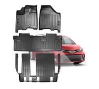 Vanseno 1st & 2nd Row Floor Mats Compatible for 2013-2020 Toyota Sienna 8 Seat All Weather TPE Floor Liner for 2013 2014 2015 2016 2017 2018 2019 2020 Toyota Sienna Accessories