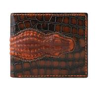 VANSH ARTS Men's RFID Blocking Leather Wallet - Luxurious Handmade Crocodile Pattern Bifold with 3D Embossed Design, Premium Full Grain Leather, 6 Card Slots, Dark Brown, Regular Bifold, 3d Crocodile