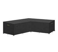 VANSHEIM Garden V-Shape Furniture Covers Waterproof Rattan Corner Sofa Covers Garden Rattan Sofa Cover Outdoor Rattan Corner Sofa Cover with Waterproof Tape 270x270x90/80cm