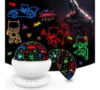 VANSHINIEER Batman Night Light Projector for Boy,Kids Night Lights with Batman and Dinosaur Theme,360 Degree Rotation,15 Mode Color Changing,Birthday Gift Toys