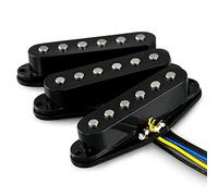 VANSON 'Classic Pro' Alnico V Black Single Coil Pickups SET (Bridge, Middle, Neck) for Strat Guitars (Black)