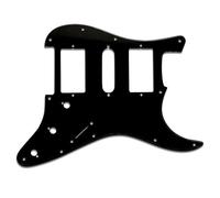 VANSON Premium Quality Scratchplate Pickguard DIRECT FIT for USA, MEX Fender Stratocaster Strat, HSH (1 Ply, Gloss Black)