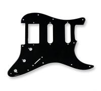 VANSON Premium Quality Scratchplate Pickguard DIRECT FIT for USA, MEX Fender Stratocaster Strat, HSS (1 Ply, Gloss Black)