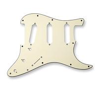 VANSON Premium Quality Scratchplate Pickguard DIRECT FIT for USA, MEX Fender, Stratocaster, Strat, SSS (3 Ply, Vintage White (VW/B/VW))