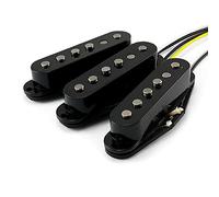 VANSON 'Vintage Pro' Alnico V Black Single Coil Pickups SET (Bridge, Middle, Neck) for Strat Guitars (Black)