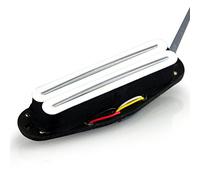 VANSON White/Chrome Hot Rail Humbucker, Single Coil Size Pickup for Stratocaster Guitars (White)