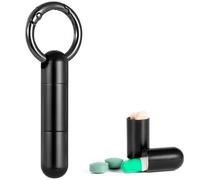 VANSU Titanium Keychain Pill Holder,Mini Pill Case Keychain,Waterproof Pocket Pill Case,Small Pill Container for Travel Purse(2 Compartment)
