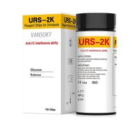 VANSUKY Urine Ketone & Glucose Test Strips, 100 Pack - Fast, Accurate Diabetes & DKA Home Screening (Anti-VC, Medical-Grade, Colour Chart, Home/Clinic Use)